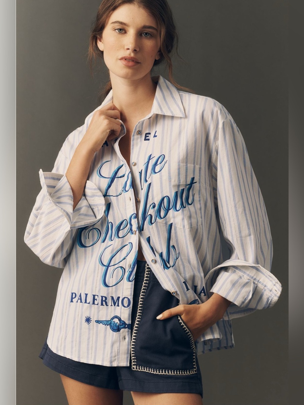 Maeve Shrunken Bennet Embellished
Buttondown Shirt